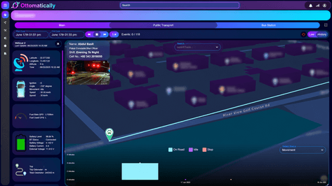 Vehicle and driver live tracking dashboard