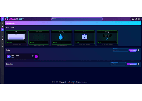 Data-center device overview with cooling and environmental monitors